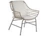 Artistica Raconteur Rattan White Upholstered Arm Dining Chair