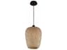 Avenue Lighting Tulum 1-Light Bamboo Wicker Black Brown Mini Pendant