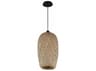 Avenue Lighting Tulum 1-Light Bamboo Wicker Black Brown Mini Pendant