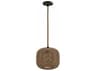 Avenue Lighting Malibu 1-Light Natural Hemp Rope Brown Round Mini Pendant