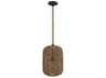 Avenue Lighting Malibu 1-Light Natural Hemp Rope Brown Cylinder Mini Pendant