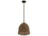 Avenue Lighting Malibu 1-Light Natural Hemp Rope Brown Bell Pendant