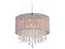 Avenue Lighting Beverly Dr 12-Light Taupe Silk String Brown Drum Pendant