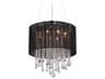 Avenue Lighting Beverly Dr 8-Light Black Silk String Drum Pendant