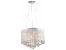 Avenue Lighting Riverside Dr 4-Light Silver Organza Silk Drum Pendant