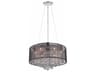 Avenue Lighting Riverside Dr 6-Light Black Organza Silk Drum Pendant