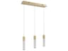 Avenue Lighting Boa 3-Light Brushed Brass Linear Island Pendant