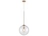 Avenue Lighting Delilah 1-Light Aged Brass Globe Pendant
