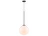 Avenue Lighting Delilah 1-Light Black Globe Pendant