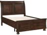 Avalon Furniture Brown Cherry Pine Wood Full Sleigh Bed
