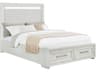 Avalon Furniture Brushed White Oak Wood Upholstered Queen Panel Bed