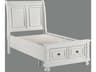 Avalon Furniture Oyster White Pine Wood Twin Sleigh Bed