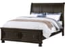 Avalon Furniture Brushed Brown Acacia Pine Wood Queen Sleigh Bed