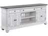 Avalon Furniture 74" Birch Wood Gray Oak Distressed White Media Console