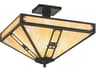 Arroyo Craftsman Pasadena 4-Light Bronze Glass Semi Flush Mount