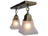 Arroyo Craftsman Ruskin 2-Light Brass Glass Bell Semi Flush Mount