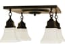 Arroyo Craftsman Ruskin 4-Light Brown Glass Bell Semi Flush Mount