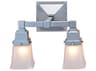 Arroyo Craftsman Ruskin 2-Light Silver Glass Vanity Light