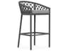 Azzurro Living Amelia Ash All-Weather Rope Patio Bar Stool with Fog Cushion