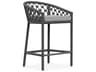 Azzurro Living Amelia Ash All-Weather Rope Outdoor Counter Stool with Fog Cushion