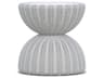 Azzurro Living Cabo Beach White Wicker Round Outdoor Patio End Table