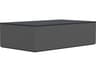 Azzurro Living Porto Matte Charcoal Aluminum Rectangular Granite Top Outdoor Coffee Table