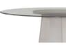 Bassett Mirror Korey Round Glass White Dining Table