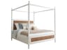 Barclay Butera Laguna Strand White Tides Brown Wood King Four Poster Bed