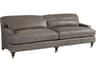 Barclay Butera Upholstery Oxford Brown Leather Sofa