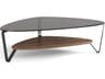 BDI Dino Glass Natural Walnut Brushed Carbon Grey Coffee Table