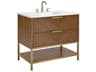 BEMMA Diamond 36" Walnut Satin Brass Vanity