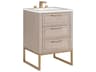 BEMMA Markham 24" Cashmere Grey Satin Brass Vanity
