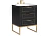 BEMMA Markham 24" Midnight Black Satin Brass Vanity