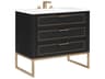 BEMMA Markham 36" Midnight Black Satin Brass Vanity
