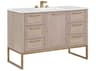 BEMMA Markham 48" Cashmere Grey Satin Brass Vanity