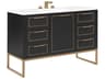 BEMMA Markham 48" Midnight Black Satin Brass Vanity