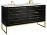 BEMMA Markham 60" Midnight Black Satin Brass Vanity