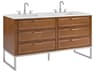 BEMMA Markham 60" Walnut Brushed Nickel Vanity