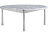 Bernhardt Arris Round Honed Arabescato Marble Polished Stainless Steel Cocktail Table