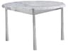 Bernhardt Arris Round Honed Arabescato Marble Polished Stainless Steel Cocktail Table