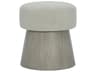 Bernhardt Linea Cerused Greige Gray Upholstered Accent Stool