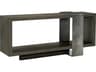 Bernhardt Linea Rectangular Wood Cerused Charcoal Textured Graphite Metal Console Table