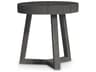 Bernhardt Exteriors Kaya Smoked Truffle Wood Round Outdoor End Table
