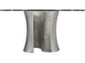 Bernhardt Interiors Serpentine Round Glass Bright Nickel Dining Table