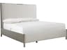Bernhardt Modulum Polished Stainless Steel White Upholstered King Panel Bed