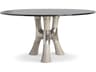 Bernhardt Dalton Round Glass Greige Dining Table