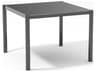 Bend Goods Outdoor Black Wrought Iron Square Glass Top Dining Table