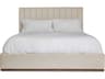 Brownstone Clarke Beach Nutmeg Plinth Brown Teak Wood Upholstered King Platform Bed
