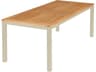 Barlow Tyrie Aura Dining Table Champagne Powder-Coated Aluminum Natural Teak 79"W x 35"D x 29"H