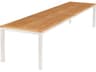 Barlow Tyrie Aura Dining Table Arctic White Powder-Coated Aluminum Natural Teak 118"W x 40"D x 30"H